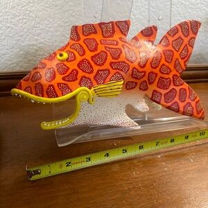 Byron Williamson one of a kind pottery fish ready to hang